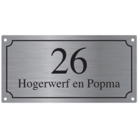 Aluminium naambordje 20x10cm