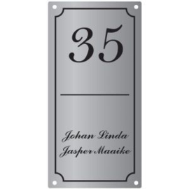 Aluminium naambordje 10x20cm