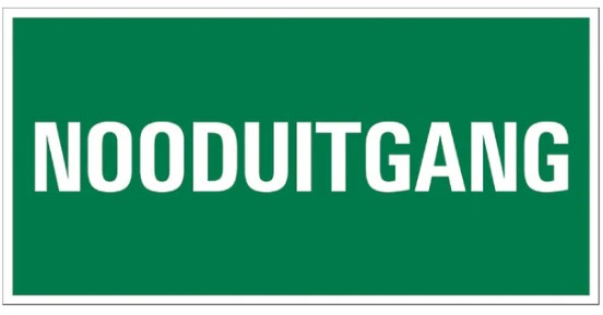 Vluchtweg - Nooduitgang bord 30x15cm