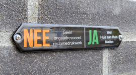 Emaille brievenbus bordje nee-ja