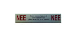 Aluminium brievenbusbordje artnr.33101 nee-nee