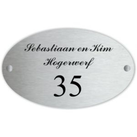 Aluminium naambordje 20x12cm