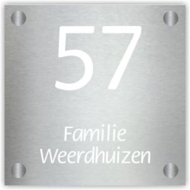 Aluminium naambordje 12x12cm