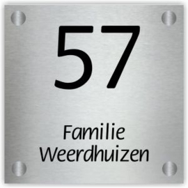 Aluminium naambordje 15x15cm