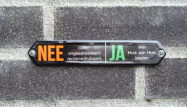 Emaille brievenbus bordje nee-ja