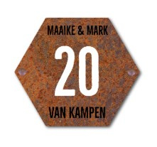 Cortenstaal look naambordjes