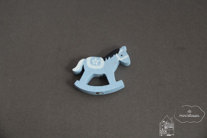 Houten hobbelpaard blauw