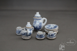 Koffieservies "blauwe bloem"