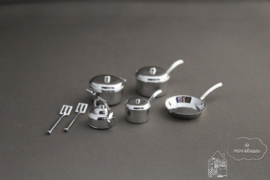 Pannenset zilver