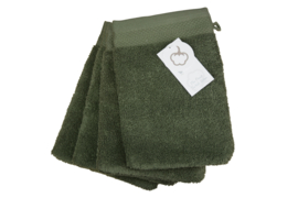 Luxe washandjes Legergroen 700 grams - 16 cm x 21 cm