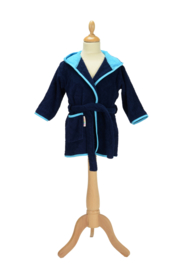 Kinderbadjas met capuchon Marineblauw - Blauw