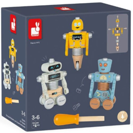 Janod Houten Bouwset Robots