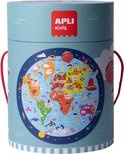 APLI Kids vloerpuzzel rond Wereldkaart
