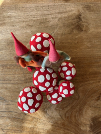 Twee kabouters met paddenstoelen