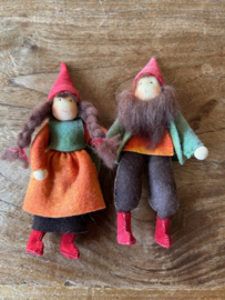 Twee kabouters met paddenstoelen