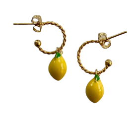 Bybjor Lemon Golden Twist Hoop Earrings