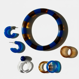 Bybjor Autumn Stripe Bangle Bracelet Blue-Brown
