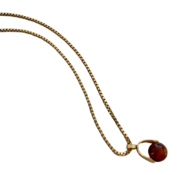 Bybjor Agate Stone Golden Charm Necklace