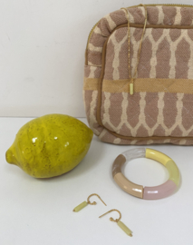 Bybjor Lemon Stone & Twisted Hoop Earrings