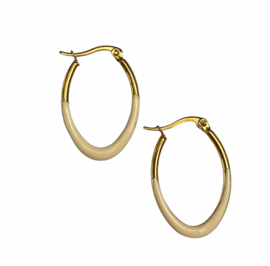 Golden Enamel Hoop Earrings