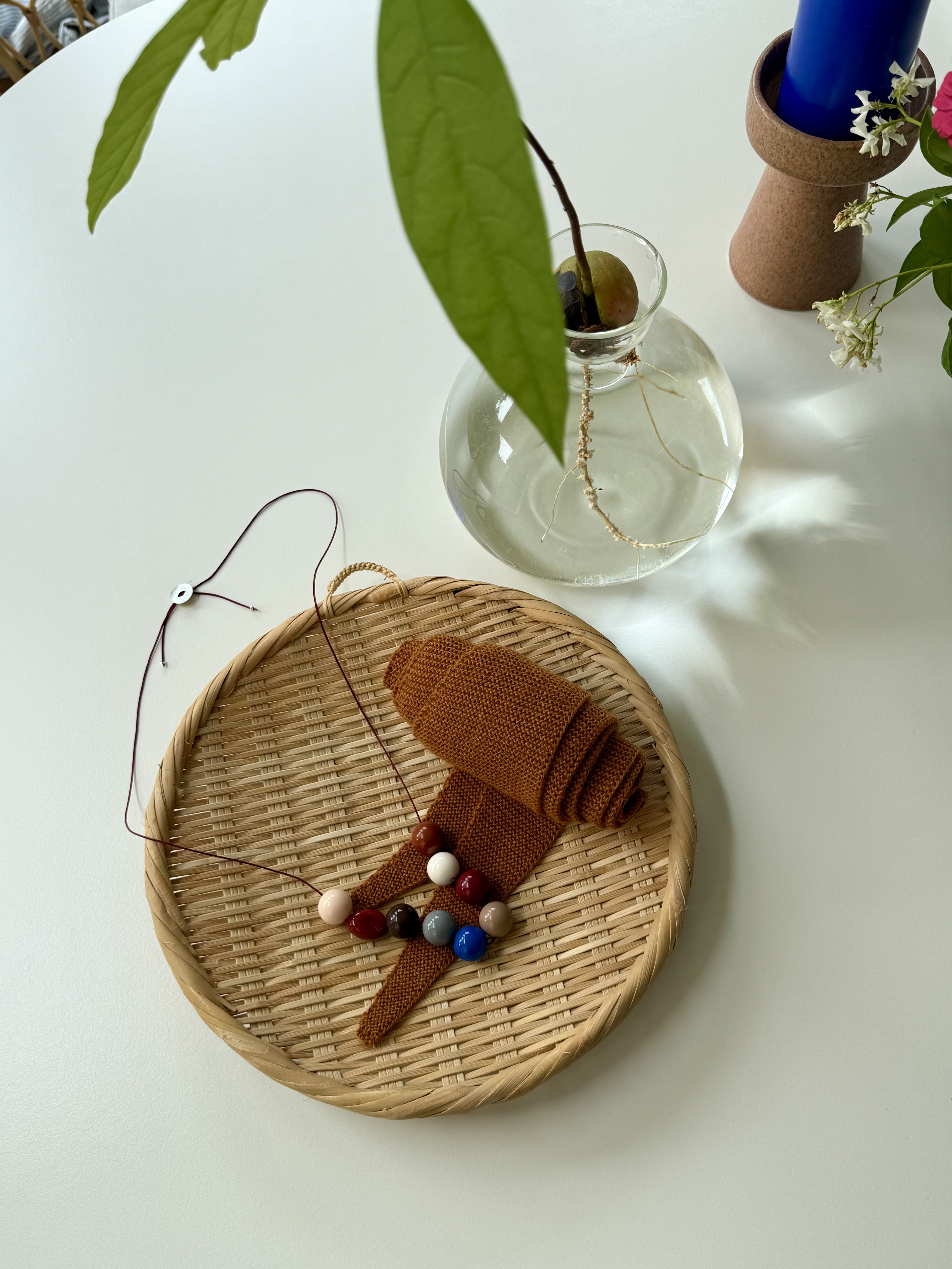 Bybjor Pebble & Button Cord Necklace