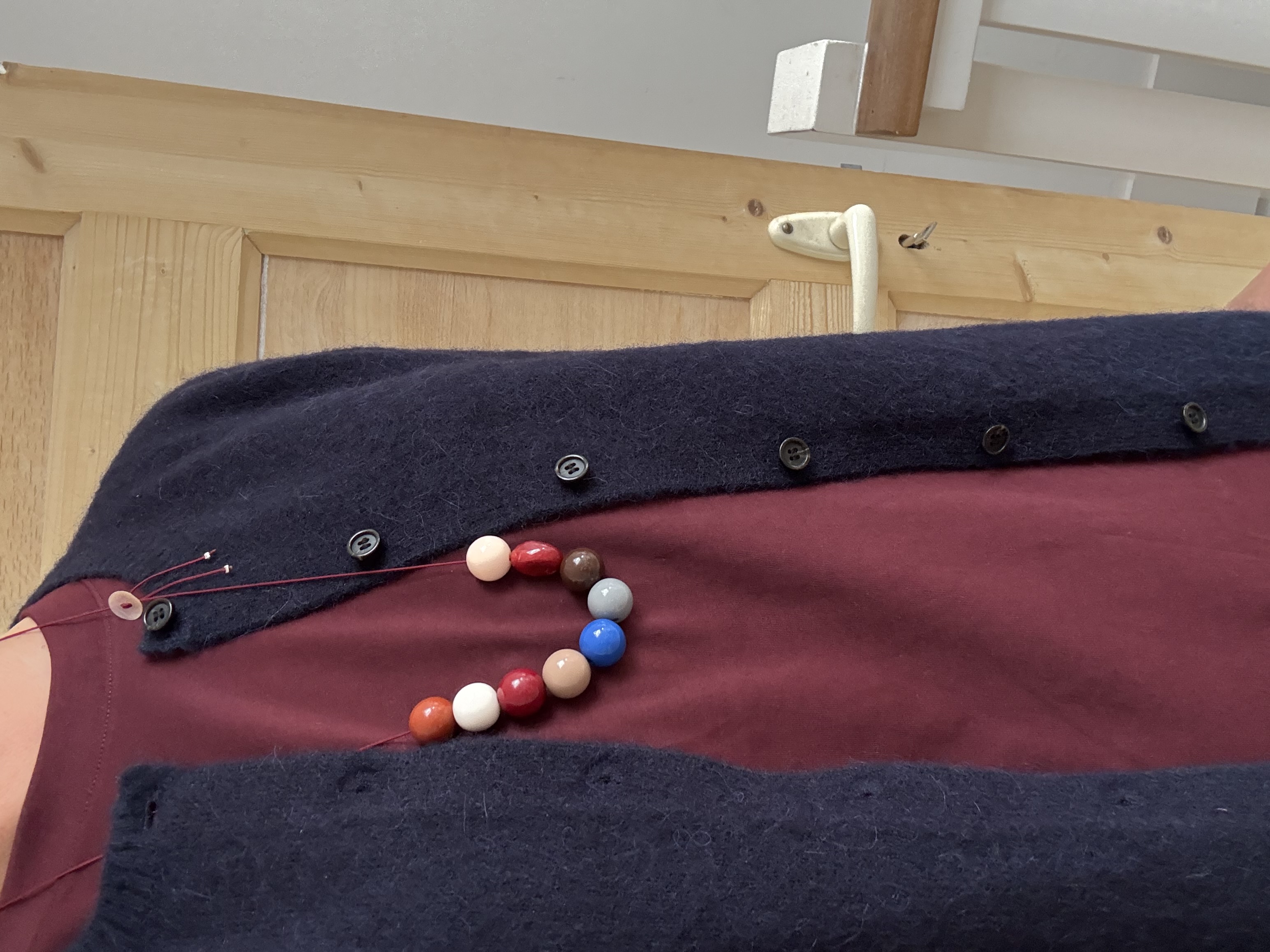 Bybjor Pebble & Button Cord Necklace