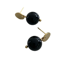 Bybjor Black Onyx Circle Earstuds