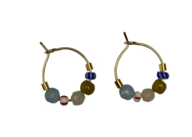 Bybjor Mix Stone & Beads Hoop Earrings