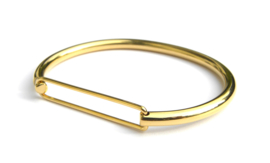 Golden Ovale Clip Bangle Bracelet