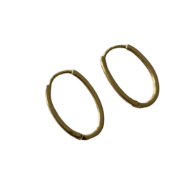 Oval Sterling Hoop Earrings