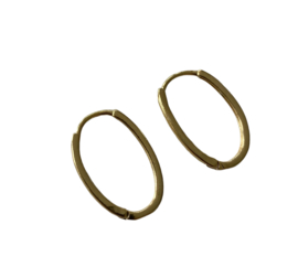 Bybjor Oval Sterling Hoop Earrings