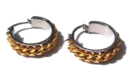 Chain Gold & Silver Hoop Earrings