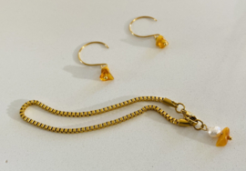 Bybjor Amber Golden Hoop Earrings