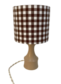 Natural Check Brown & Wood Vintage Lamp
