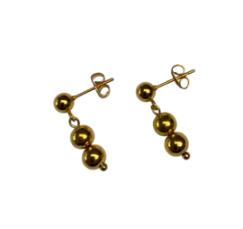 Bybjor Round Golden Beads Earrings