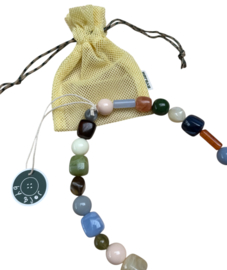 Bybjor Square Stone & Bead Chunky Necklace