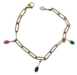 Colorful Enamel Charm Bracelet
