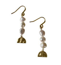 Bybjor Fan & Natural Pearl Earrings