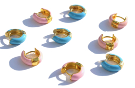 Colorful Enamel Hoop Earrings