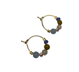 Bybjor Mix Stone & Beads Hoop Earrings