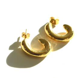 Moon Golden Hoop Earstuds