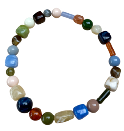 Bybjor Square Stone & Bead Chunky Necklace