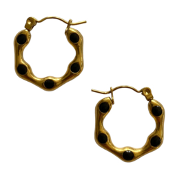 Colorful Enamel Golden Hoop Earrings