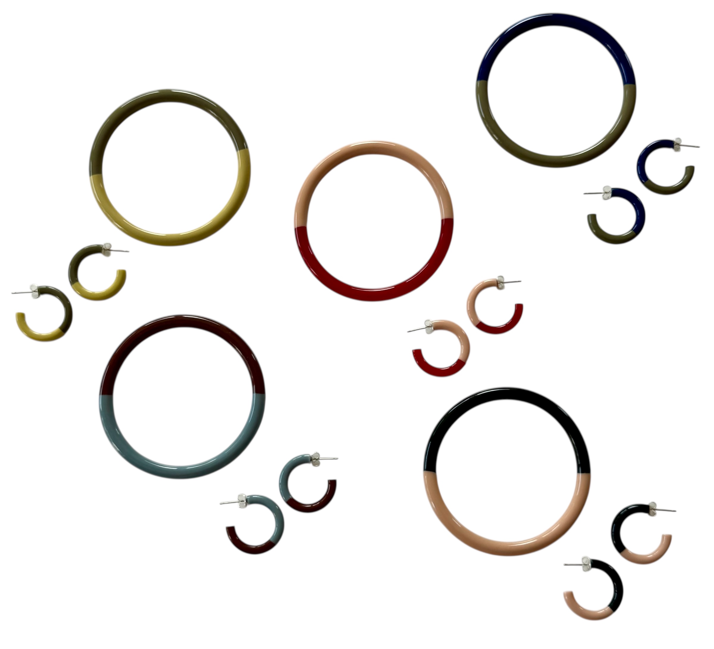 Bybjor Duo Color Hoop Earrings