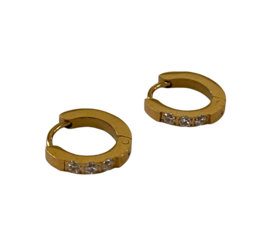 Zirconia Golden Mini Hoop Earrings