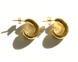 Moon Golden Hoop Earstuds