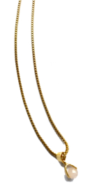 Rose Quarz Charm Golden Necklace