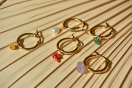 Rainbow Earring Gold Hoops