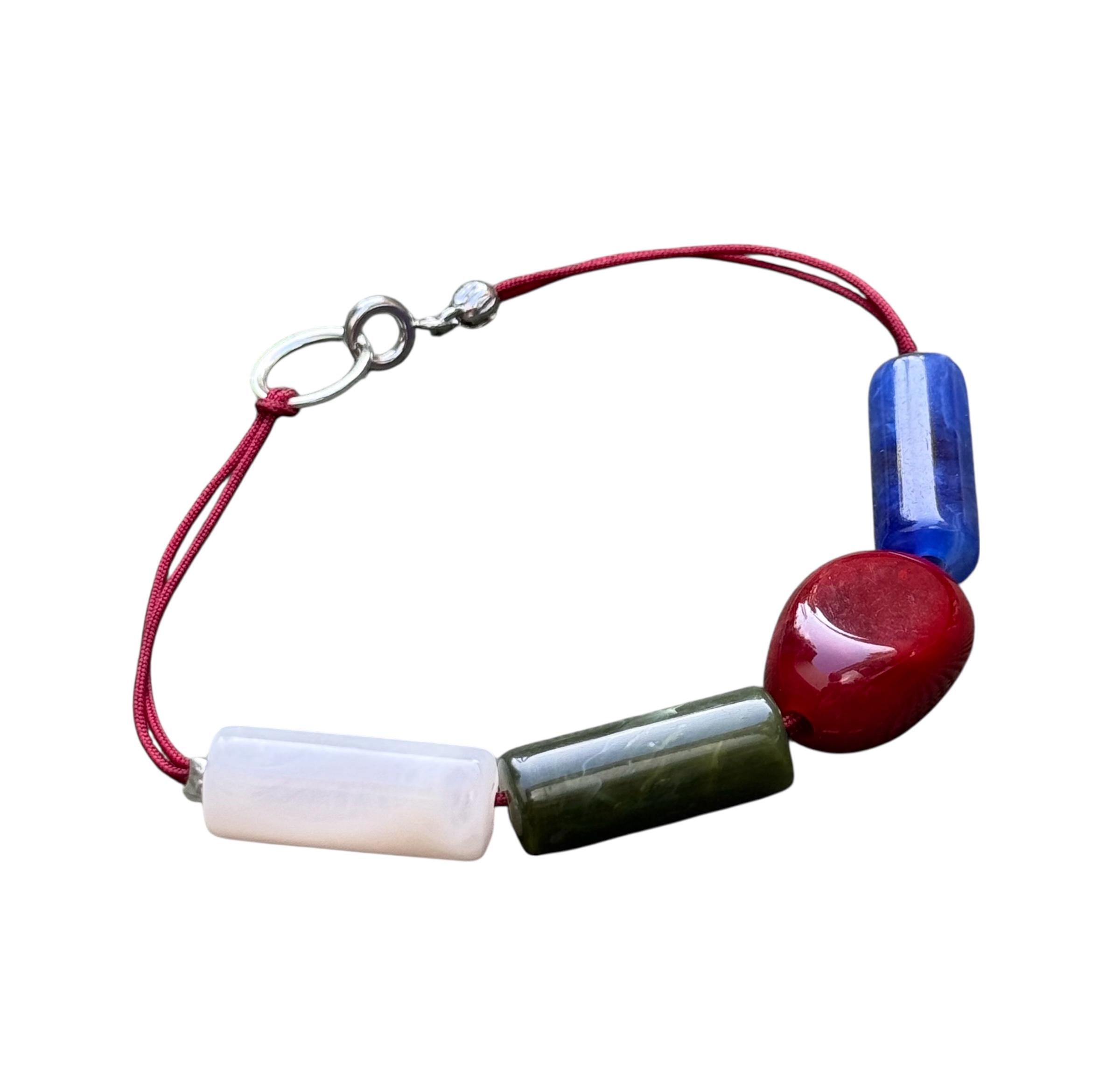 Bybjor Cord & Pebble Tube Bracelet