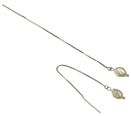 Pearl Sterling Threader Earrings